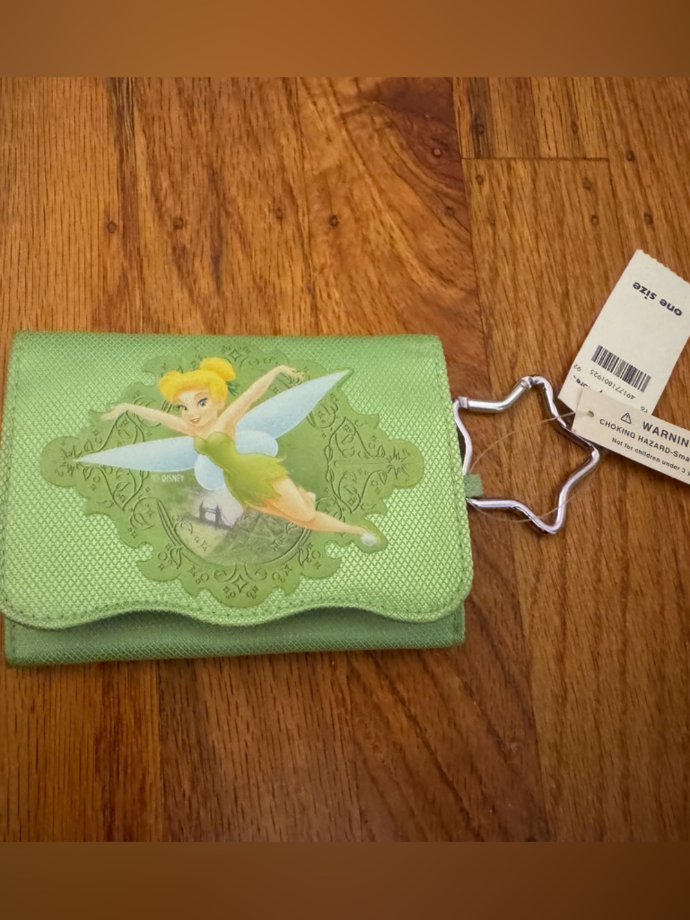 NWT Disney Tinker Bell Tri-fold Wallet Y2K Green
